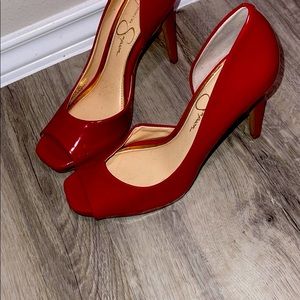 Jessica Simpson red peep toes